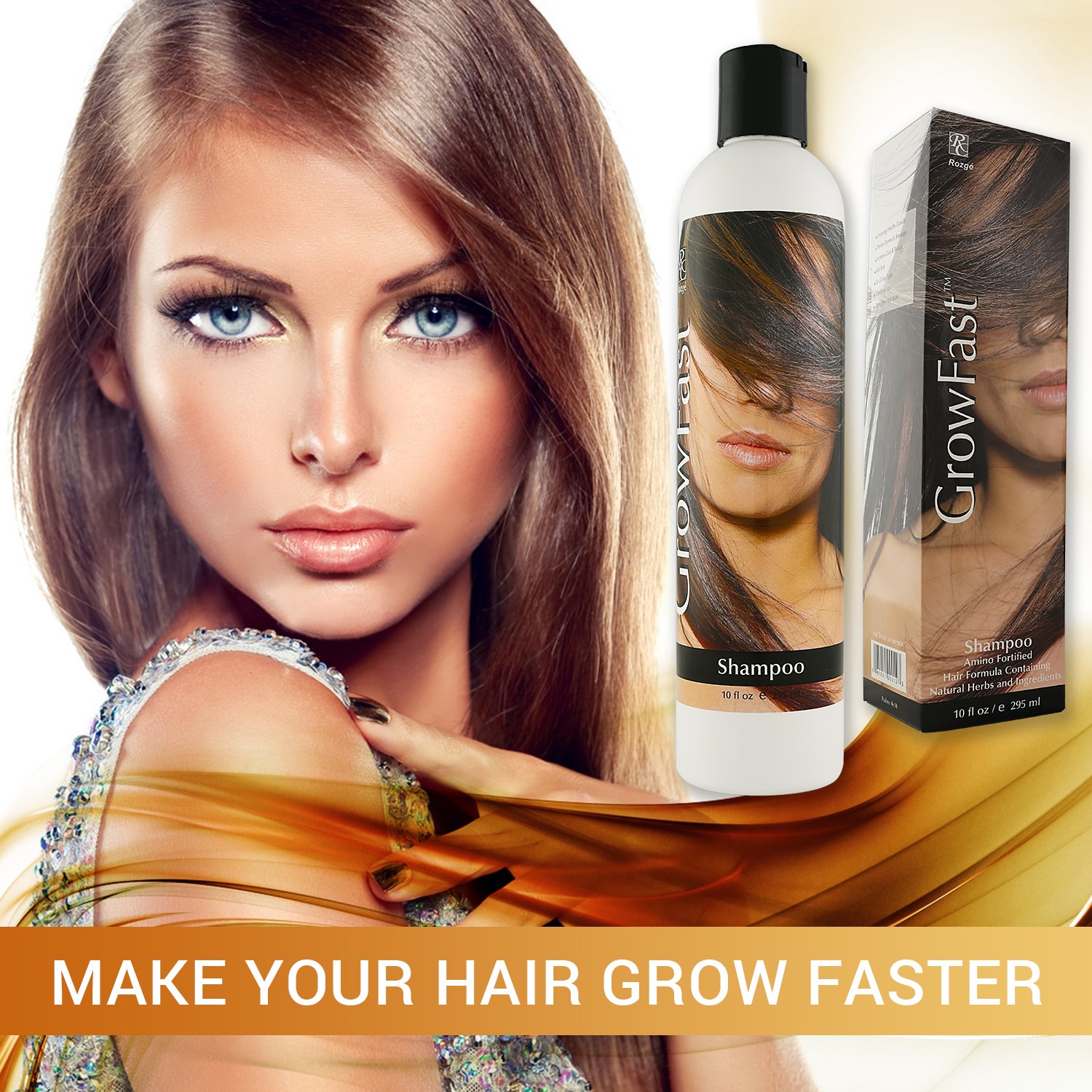 Rozge Cosmeceutical Hair Growth Products - Anti-Loss Repair Treatment Shampoo with Natural Enhancer Vitamins for Regrowth and Support plus Damage Treatments for Women and Men - 10 Ounces