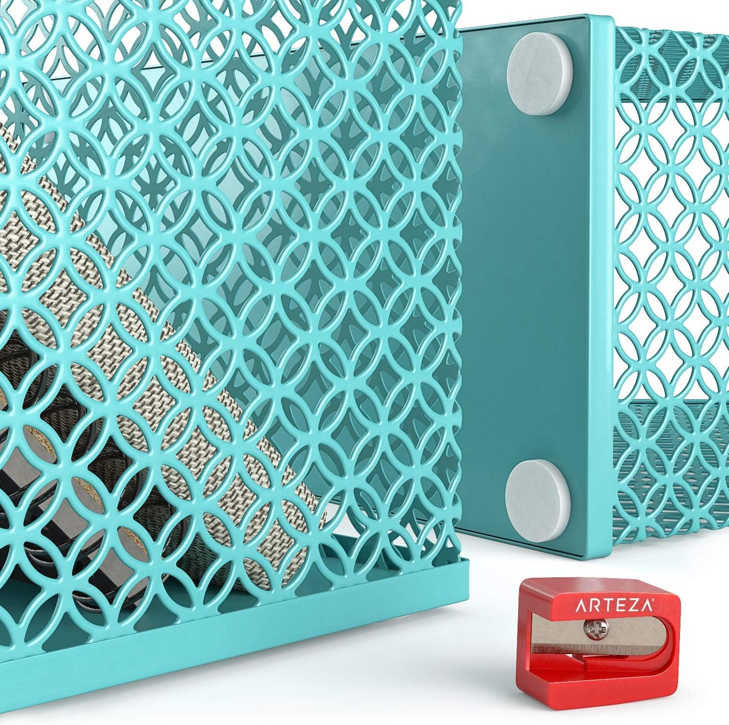 Arteza Desk Organizer Accessories Set in Tiffany Blue, 6-Piece Includes Pencil Cup Holder, Letter Sorter, Letter Tray, Magazine Holder, Name Card Holder, Sticky Note Holder for Home or Office : Office Products