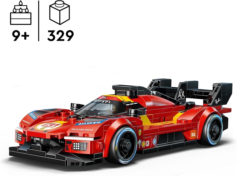 Speed Champions Ferrari 499P Coche de Carreras de Juguete - Kit de Maquetas con Minifigura de Piloto Coleccionable - Merchandising Deportivo - Regalo para Niños de 9+ Años y Fans - 77261 — foto 2 de 8