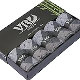 VRD Mens Dress Socks, Bamboo Rayon 5-Pack, Grey Crew Length Mid-Calf Socks for Men Shoe Size 8-13