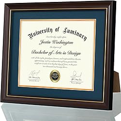 Luminary 11x14 Wood Diploma Frame with 8.5 x 11