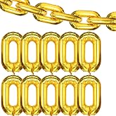 Gejoy 24 Pcs Chain Balloons 16 Inch Hip Hop Party Decoration, Gold | 80s 90s Balloons, Jumbo Foil Link Design for Retro Theme Birthday Graduation Wedding, Backdrop Arch Garland Supplies