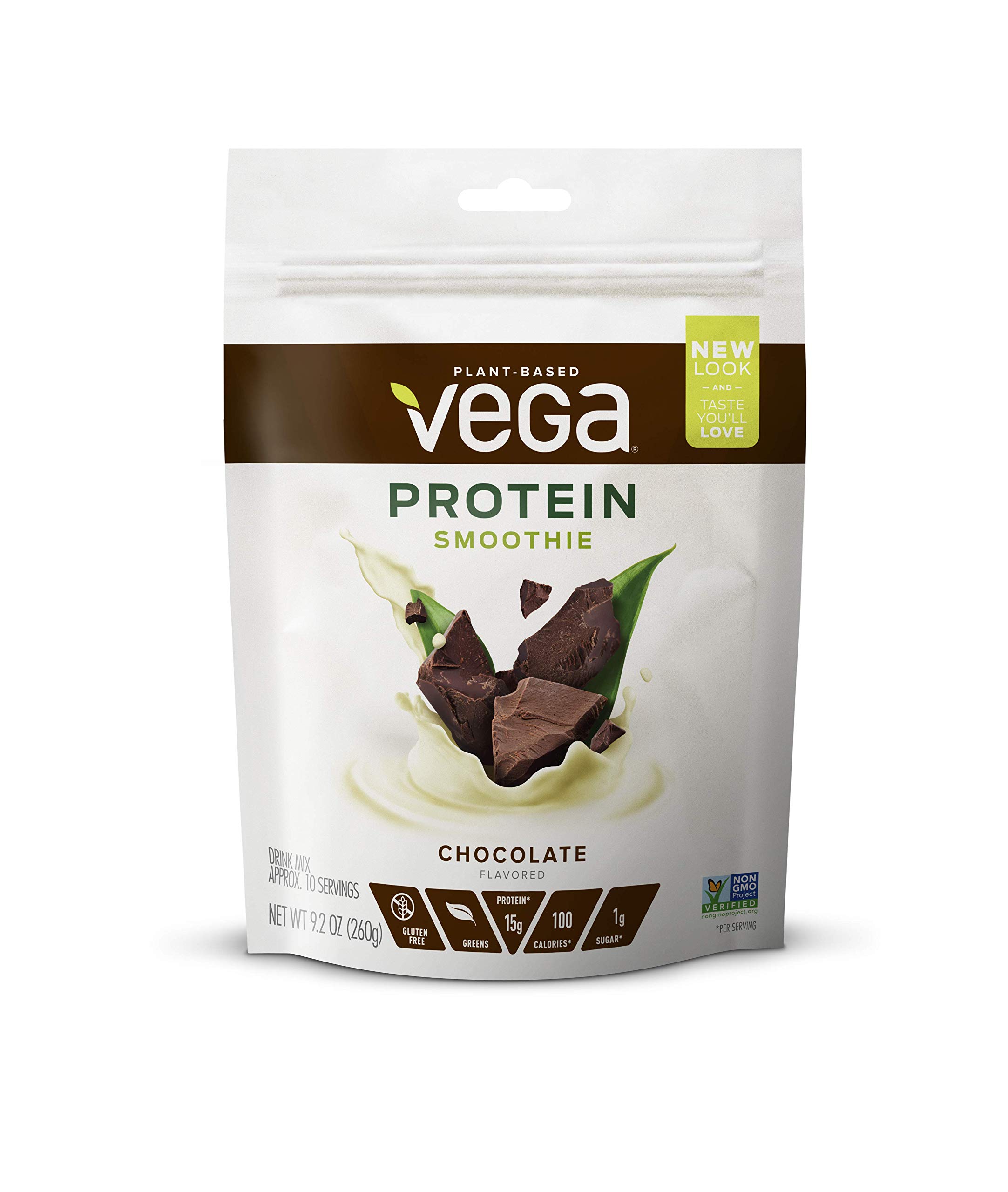 Vega Protein Smoothie, Vanilla, 12 Servings, 9.3 oz Pouch