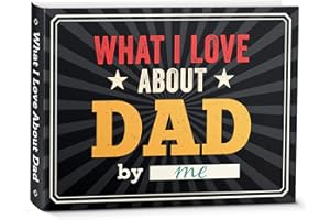 LOVEVIBE What I Love about Dad Book - Father's day Gifts for Dad from Daughter, Son - Dad Gifts from Daughter, Son - Birthday Gifts for Dad, Dad Birthday Gifts Fill-in-the-Blank Journal Gifts