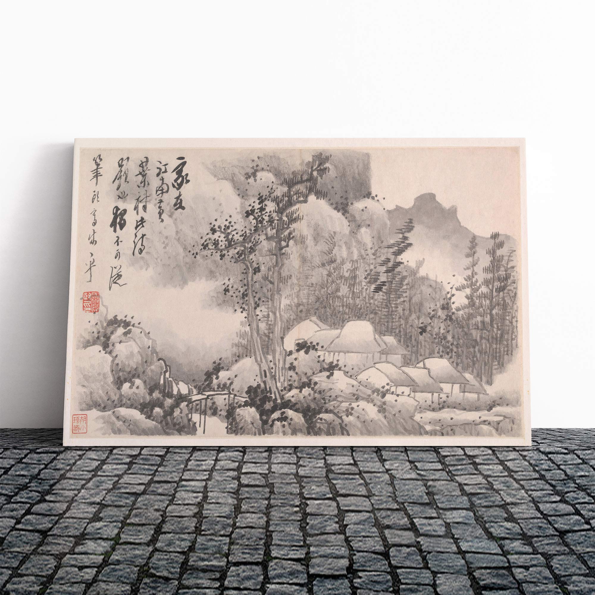 Gong Xian Landscape Canvas Print | Gallery Wrapped 30mm Frame Wall Art | 20x14 inches | Ready to Hang | Modern Landscape Picture | Living Room Bedroom Lounge Office