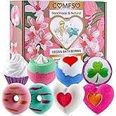 Bath Bombs for Girls - Bath Bombs, Valentines Day for Women Kids, Bubble Bath, Handmade Bath Bomb Gift Set Bathbombs Relaxing Spa Gifts Basket for Her Wife Mom Birthday Gifts