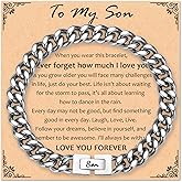Nupdot Gifts for Dad Son Grandson Grandpa Uncle Nephew Brother Mens Cuban Link Chain Bracelets Present Jewellery for Christmas Birthday Gifts for Men Him