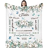 Lviliss Sister Blanket Gifts from Sister, Sisters Birthday Gift Idea, Gift for Big/Little Sisters on Graduation, Mothers Day, Chrismtas, Sis Soft Throw Blanket 60" x 50"