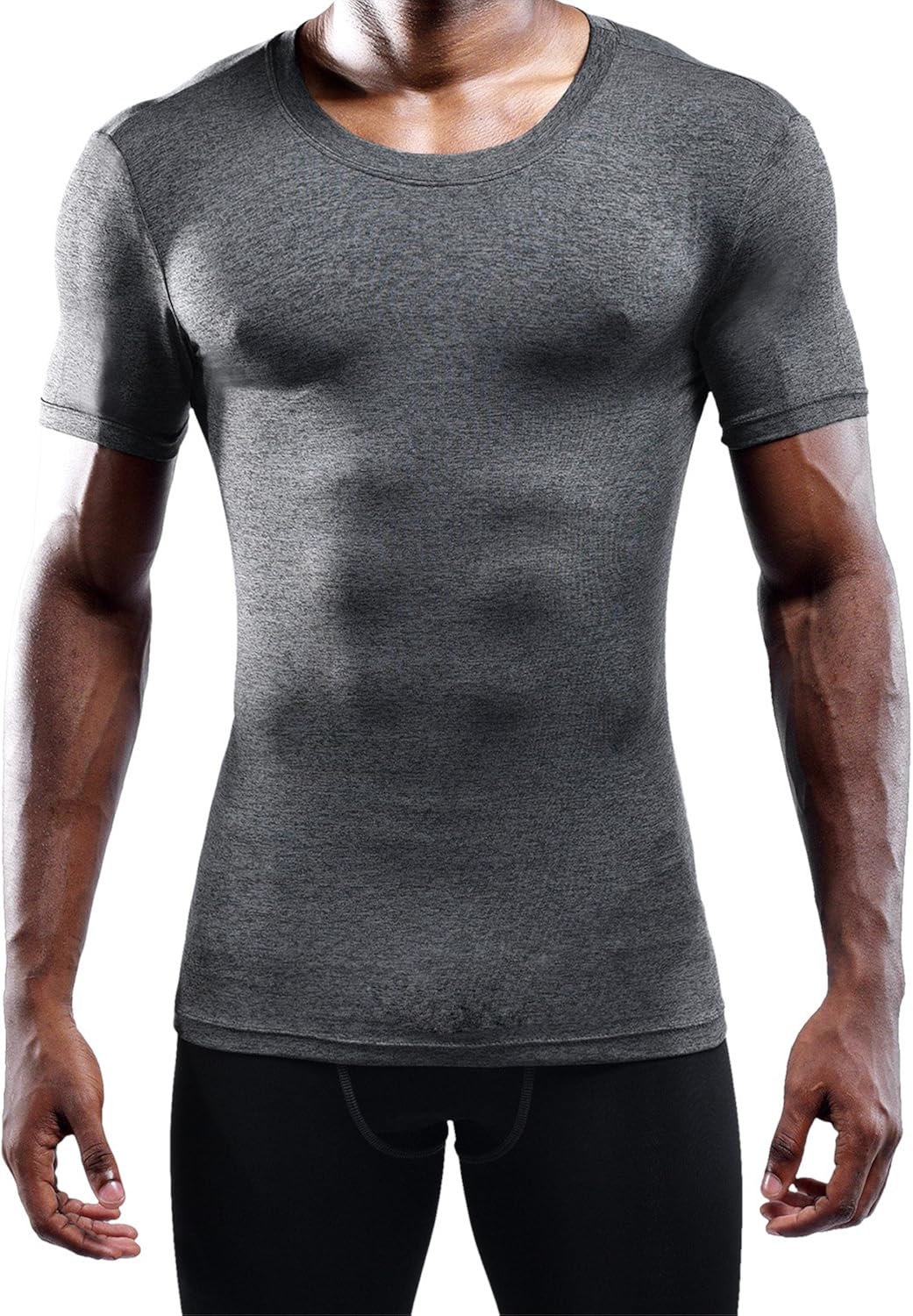 Neleus Men's 3 Pack Athletic Compression Under Base Layer Sport Shirt: Clothing