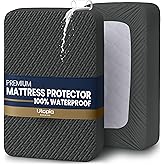 Utopia Bedding Waterproof Mattress Protector California King Size (Gray), Premium 3D Air Soft Fabric Mattress Cover, Fits 17 Inches Deep, Breathable, Fitted Style with Stretchable Pockets