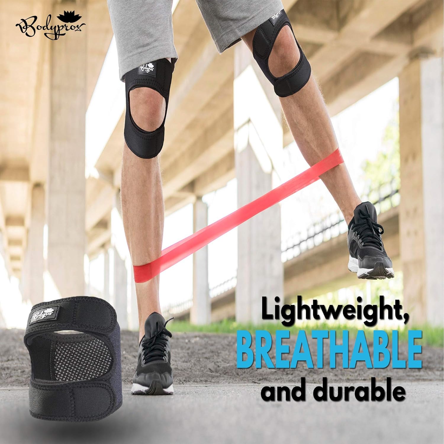 Patellar Tendon Support Strap (Large), Knee Pain Relief Adjustable Neoprene Knee Strap for Running, Arthritis, Jumper, Tennis Injury Recovery: Industrial & Scientific