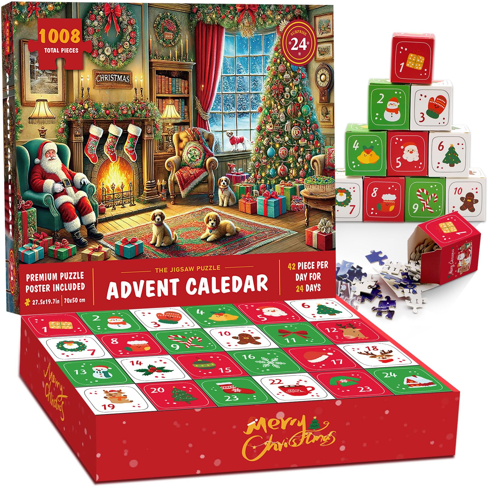 INACORN Advent Calendar 2024 Kids Christmas Advent Calendar Jigsaw