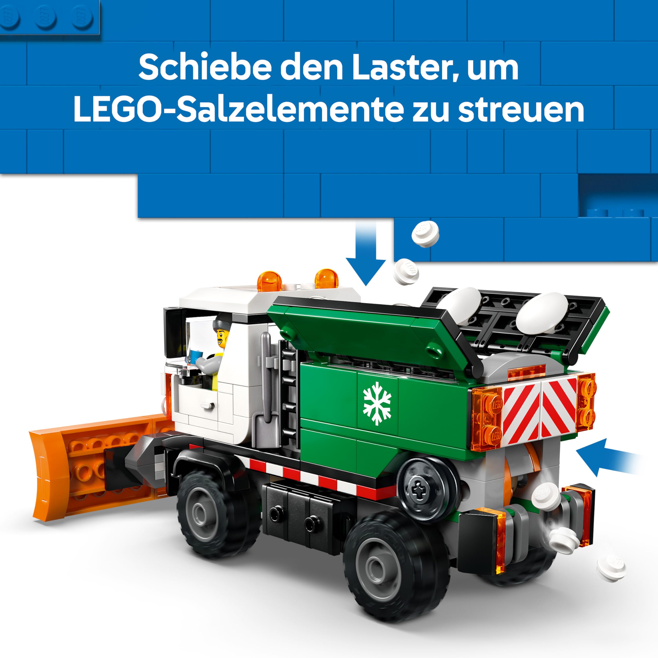 LEGO City Schneepflug - Spielzeug Set mit Minifigur, Werkzeugen und Streufunktion - Geburtstagsgeschenk für Jungen ab 6 Jahren und Technikfans - 60490 6