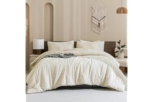 Andency Beige California King Comforter Set, 3 Pieces Cream Boho Tufted Cal King Bedding Set & Collections, Oversized Soft Lightweight Down Alternative Bed Set (104x96In, 2 Pillowcases)