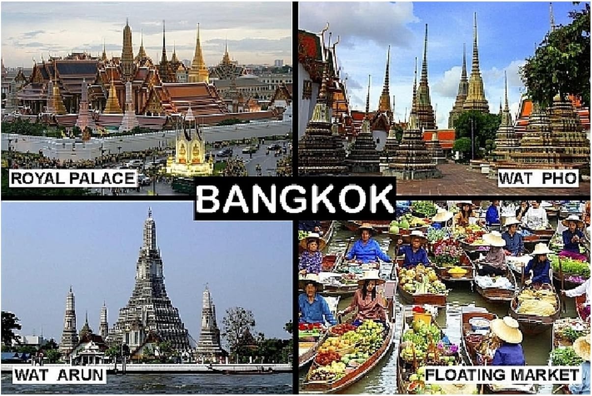 SOUVENIR FRIDGE MAGNET - BANGKOK THAILAND 9cm x 6cm (3½ x 2½ inches) Jumbo