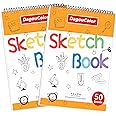 DagouColor 50 Sheets 9"x12" Sketch Book for Kids, Spiral-Bound Smooth Drawing Paper Sketch Pad, Double-Sided Drawing Papers f