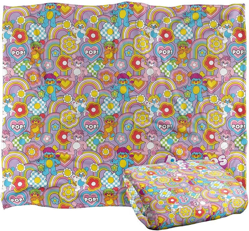 Popples Pop Pattern Plaid ultra doux au toucher soyeux – 152 x 127 cm