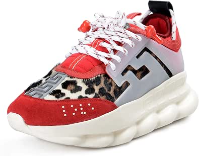 Amazon.com: Versace - Zapatillas de deporte para hombre, multicolor, con  cadena para el pelo, talla 42 (EE.UU.), color blanco, rojo y negro : Ropa,  Zapatos y Joyería