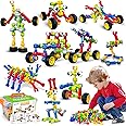 Kids STEM Building Toys for 3 4 5 6 7 8+ Year Old Boy Girl Birthday Gift, 186 Pcs Preschool Classroom Learning Activities Fine Motor Skills Building Blocks Ages 4-8 6-8 8-12 Engineering Creative Game