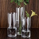 3 Packs Acrylic Cylinder Vases Clear Plastic Flower Vase for Plants Bouquet, Tall Large Plastic Vases Base Vase for Wedding Centerpieces Flower Bouquet Home Decor(8"+10"+12")