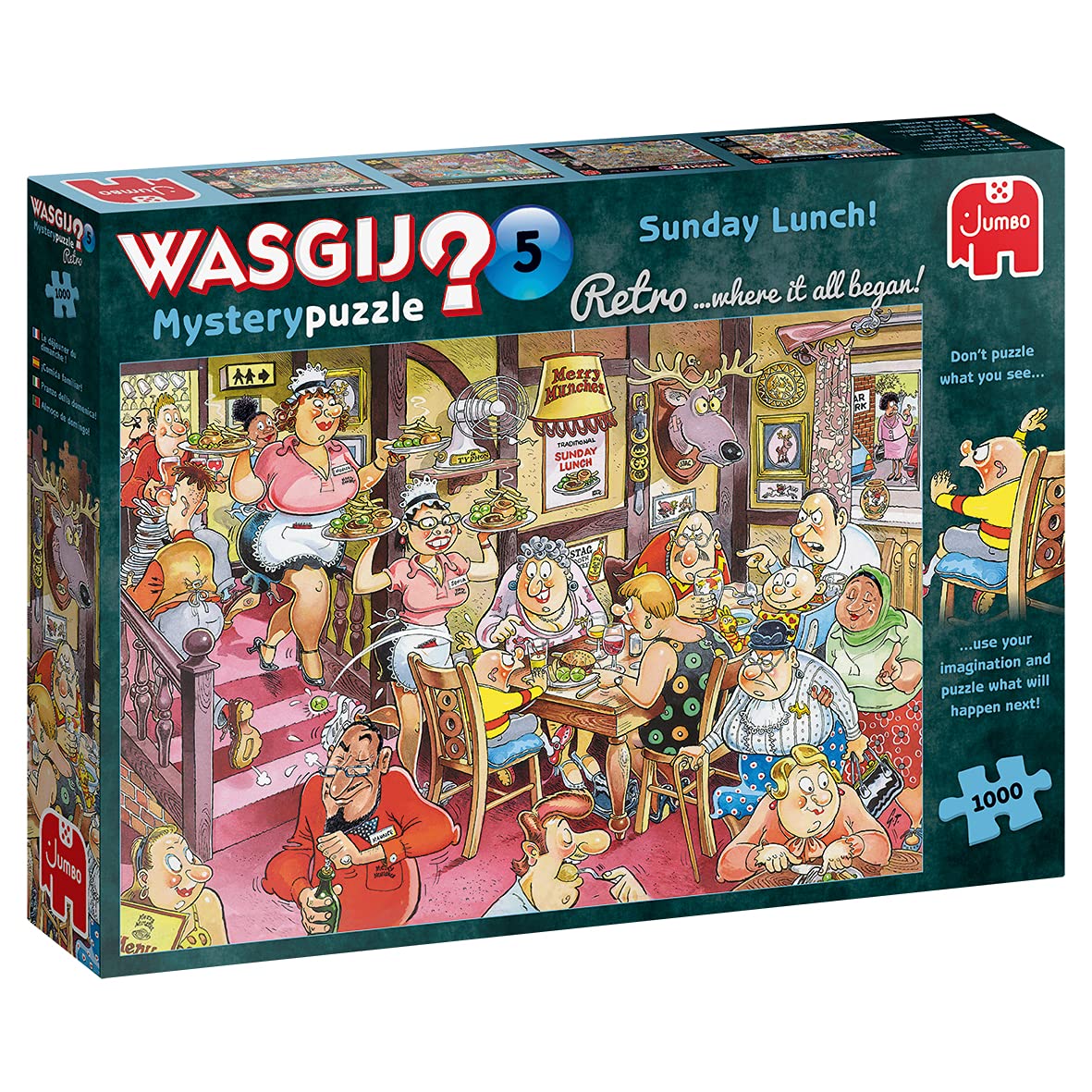 Jumbo, Wasgij, Retro Mystery 5 - Sunday Lunch!, Jigsaw Puzzles for Adults, 1,000 piece