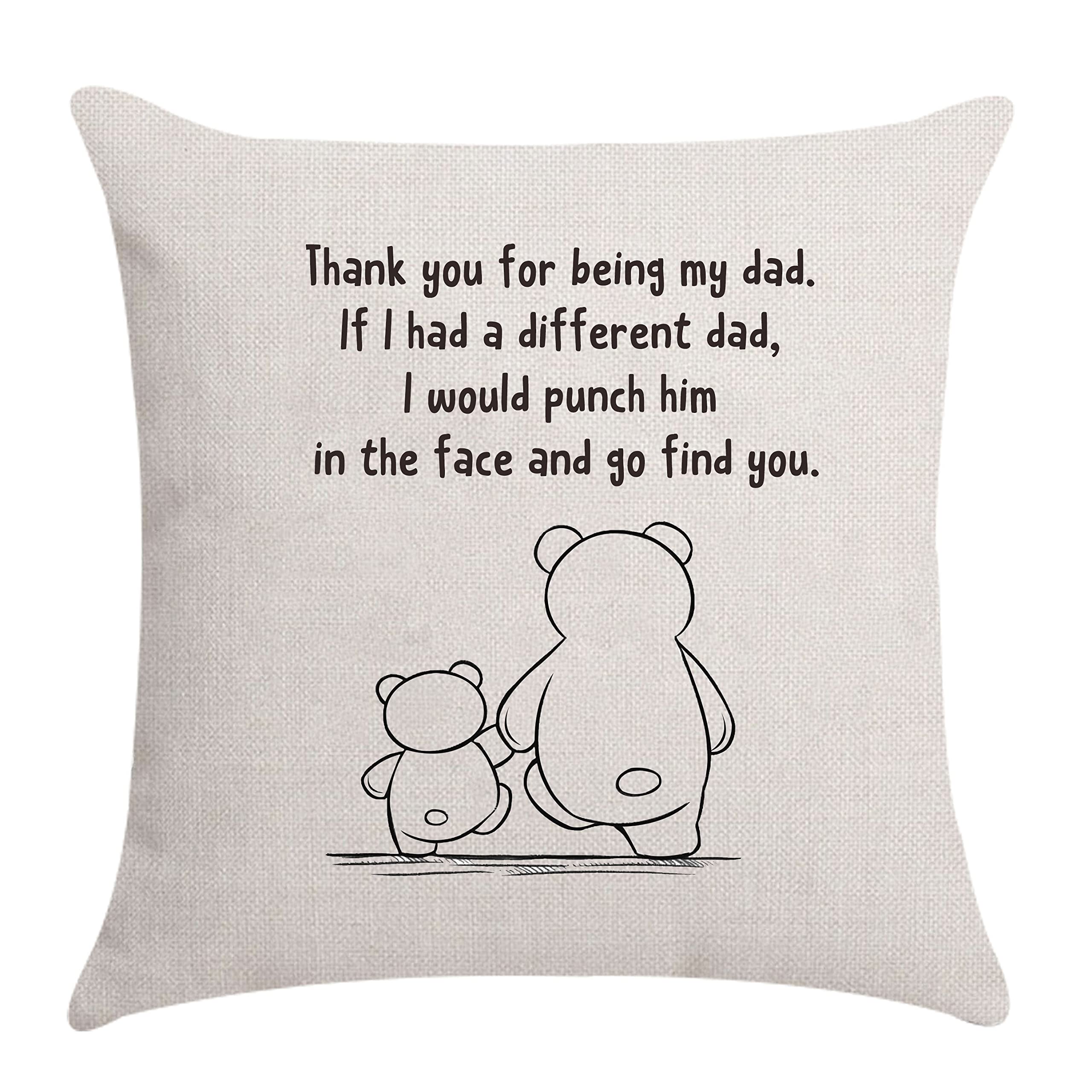 Aocaso from Daughter Son, Dad Cushion Cover Pillowcase Throw Pillow Cover Daddy Papa Father Dad Birthday Gifts (than you for being my dad)