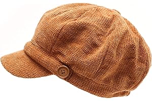 MIRMARU Women's Classic Visor Baker boy Cap Newsboy Cabbie Winter Cozy Hat with Comfort Elastic Back
