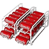 Simple Houseware Stackable Beverage Soda Can Dispenser Organizer Rack, White - 2 Pack