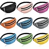 Frienda 9 Pieces 80s 90s Fanny Pack Holographic Neon Fanny Packs for Women, Christmas Fanny Waist Packs Gift African Camping Sport Waistbag(Oxford Style)