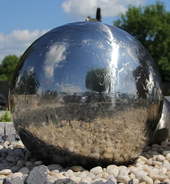 Brunnen Kaskaden Garten Wohnambiente Kugelbrunnen 28 Cm Marmor Blau Edelstahl Komplettset Kugel Wasserspiel Garten Cerocero Mx