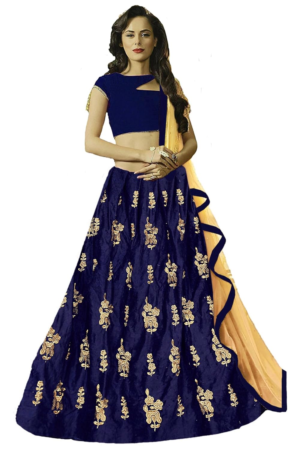 lovisa fashion velvet lehenga choli (ballover_blue_free size )