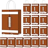 Geyoga 50 Pcs Football Gift Bags Bulk with Handles 8.3 x 6 x 3'' Football Sports Themed Party Paper Goodie Bags for Birthday Party Favors Supplies Decorations