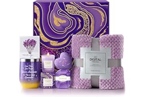 ANLEMIN Birthday Gifts for Women, Mom, Relaxation Gift Basket with Luxurious Flannel Blanket, Self Care Spa Gifts for Women, Get Well Soon Gifts Baskets for Women, Gifts for Her