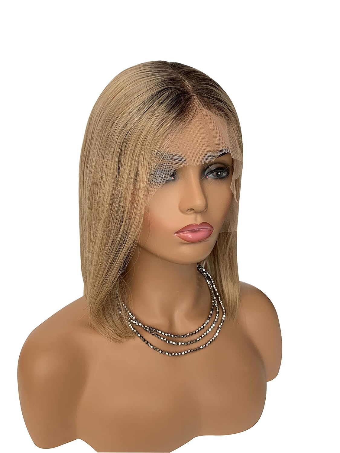 Short Bob Strawberry Blonde Lace Front Wig Human Hair 8 ...