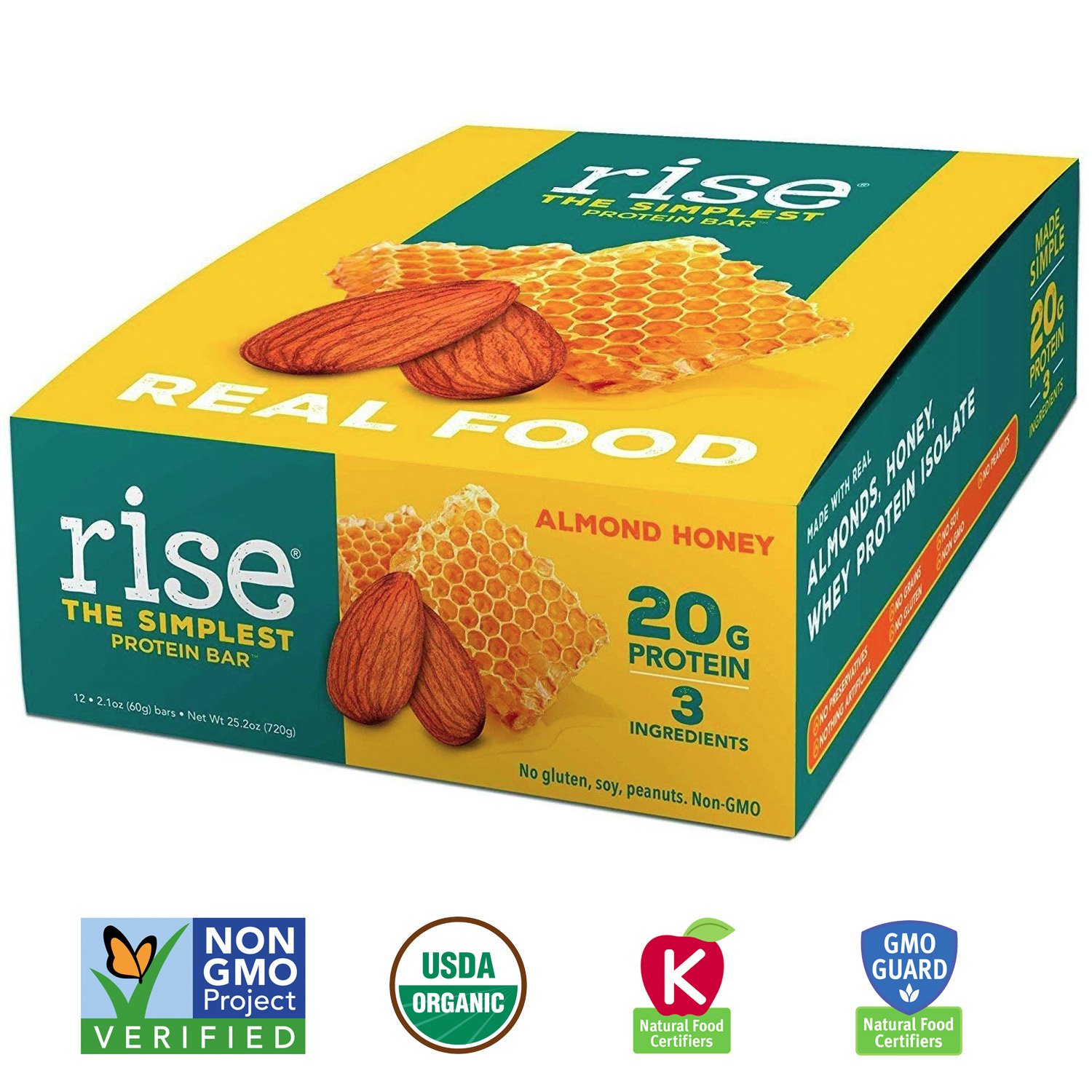 Rise Whey Protein Bars Almond Honey Healthy Breakfast Bar & Protein