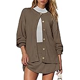 Panadila Womens Sweater Skirt Set 2 Piece Outfits Sweater Skort Set Lounge Cardigan and Knit Skirt Matching Outfits