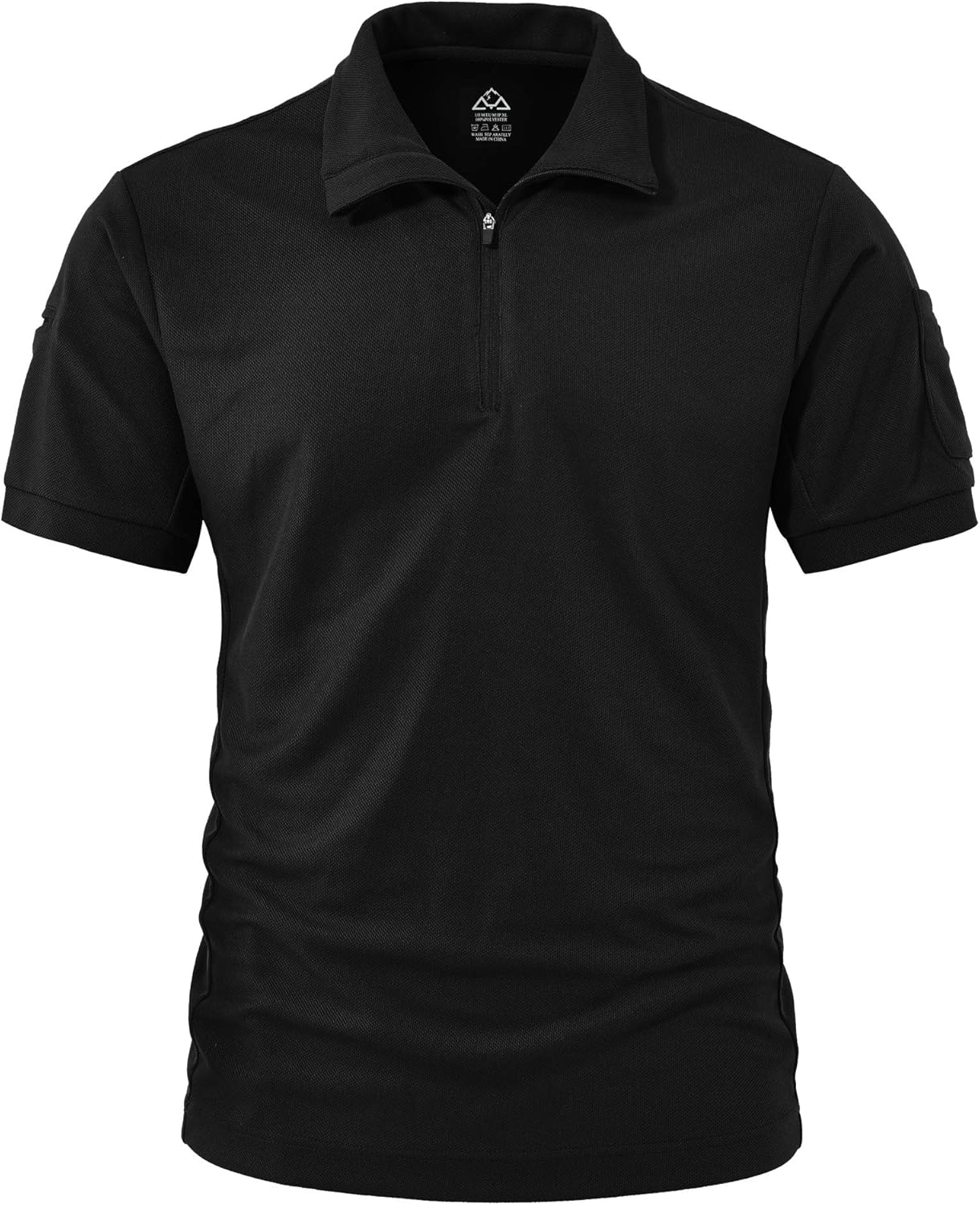 TBMPOY Men's Hiking Short Sleeve Military Tactical Polo Shirt Quick Dry Outdoor Fishing Collared Shirt with Zip: Sports & Outdoors