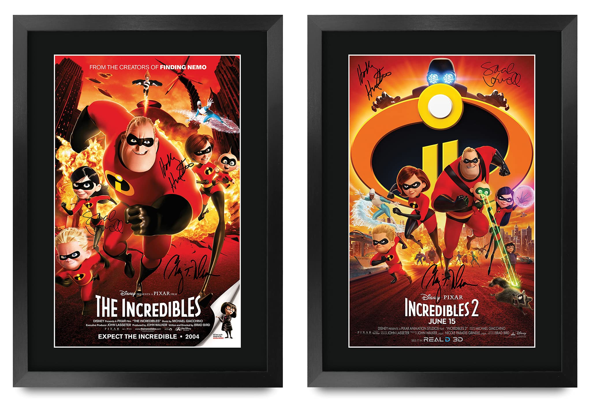 HWC Trading FR A3 The Incredibles Collection x 2 Gifts Printed Poster Signed Autograph Picture for Movie Memorabilia Fans - A3 Framed