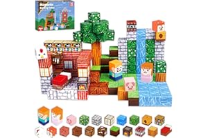 ANNEXFUN Magnetic Blocks-150PCS Grassland Magnetic Building Blocks Set, Kids Classroom Sensory Toy for Toddlers STEM Learning, Construction Stacking Toy for Kids 3+ Boys and Girls Christmas Birthday Gifts