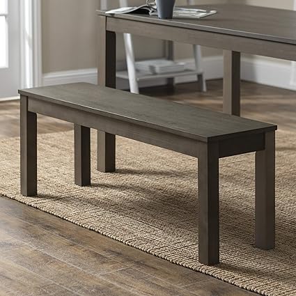 Walker Edison 48 Homestead Simple Wood Dining Bench Aged Grey