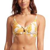 Seafolly Women's Active Hybrid Bralette Bikini Top with Center Keyhole Detail