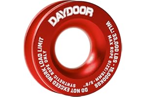 DAYDOOR Heavy Duty Recovery Ring, 66,000 LBS 7075 Aluminum Winch Snatch Ring for Soft Shackle & Synthetic Rope, Essential Off-Road 4x4 Recovery Gear for Truck, Jeep, ATV, UTV(Red)