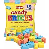 Dee Best Candy Bricks Building Brick Candy Assortment, 18 Party Favor Bags | Great for birthdays , candy tables , prize boxes , holiday events , pi&ntilde;ata fillers , and school rewards