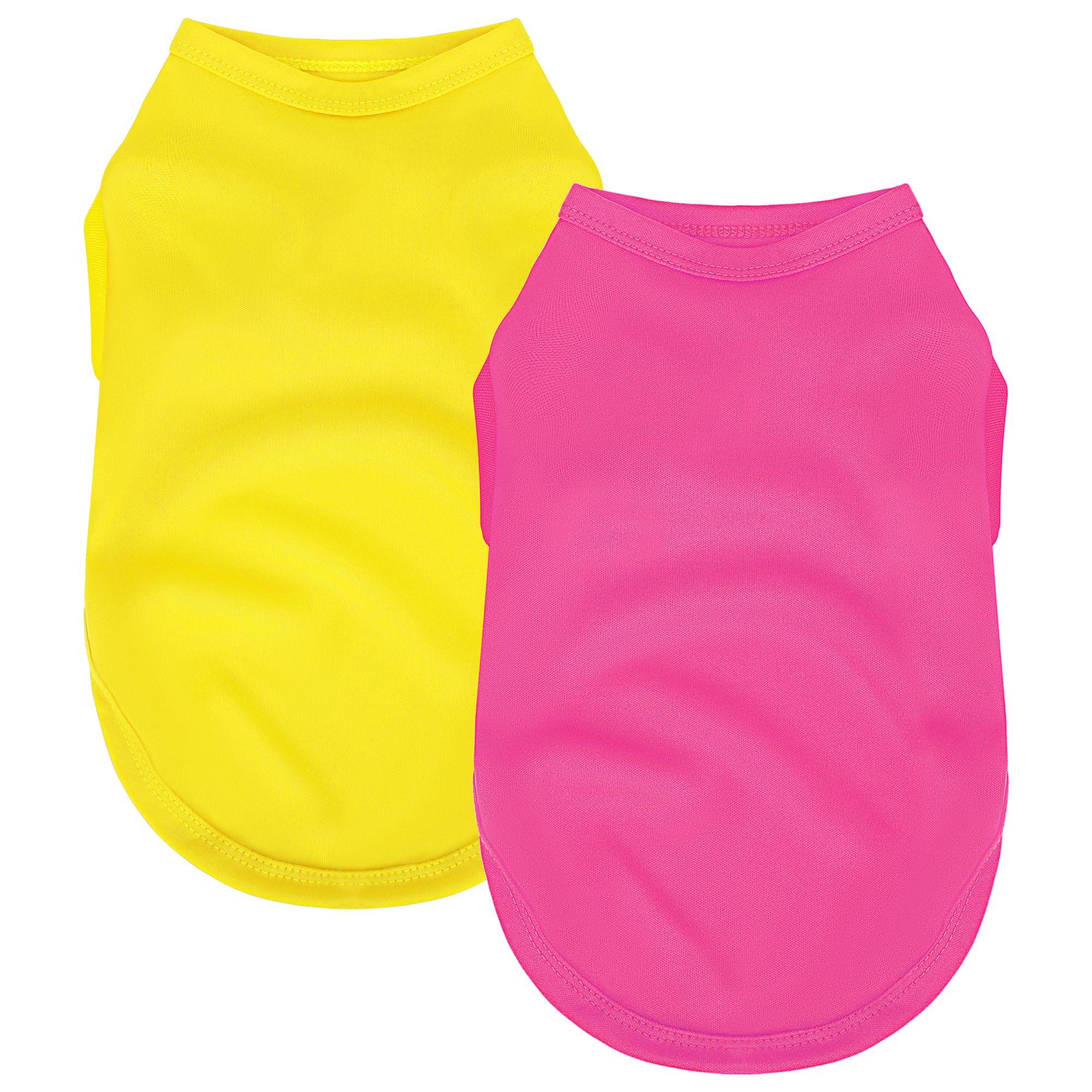 Photo 1 of 2 Pack Solid Color Dog Shirts - Lightweight, Quick Dry, Breathable Pet T-Shirts for Small to Large Dogs - Stretchy, Durable, Ideal for All Seasons and Holidays.Rose red&Yellow L