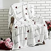 Hahafelt Valentine's Day Throw Blanket Ultra Soft Fleece Blanket for Bed and Couch Cozy Holiday Theme Throw Warm Winter Valentines Decoration, 50 x 60 Inches