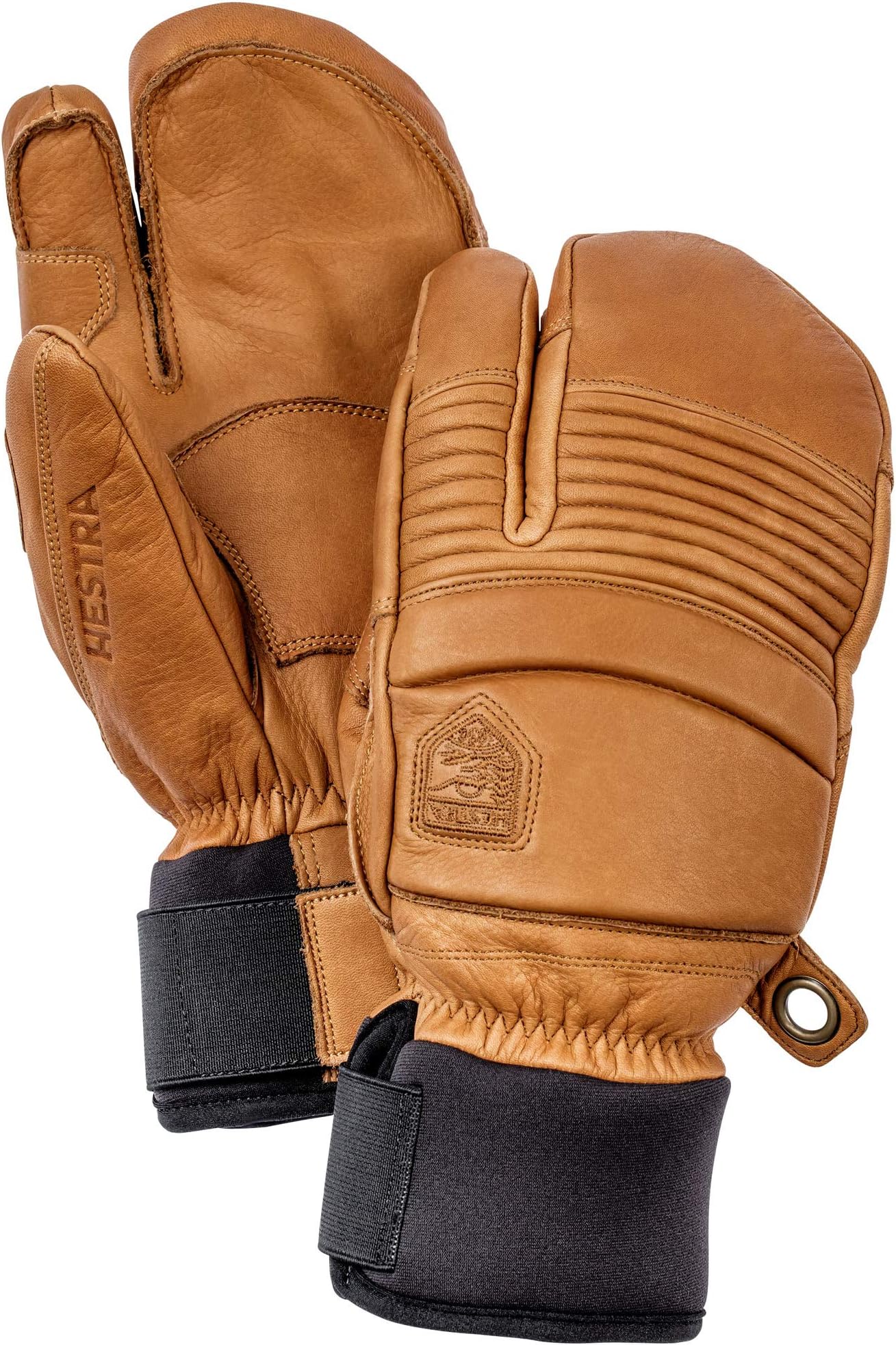 Hestra Leather Fall Line - Short Freeride 3-Finger Snow Glove with Superior Grip for Skiing, Snowboarding and Mountaineering