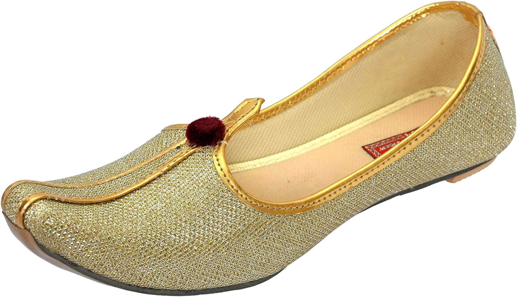 SHAHI PUNJABI FOOTWEAR Kids Golden Mojaris Jutti for Boys Ethnic Mojari SPF-2010