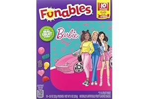 Funables Fruit Snacks, Barbie Shaped Fruit Flavored Snacks, 0.8 Ounce Pouches (Pack of 10)