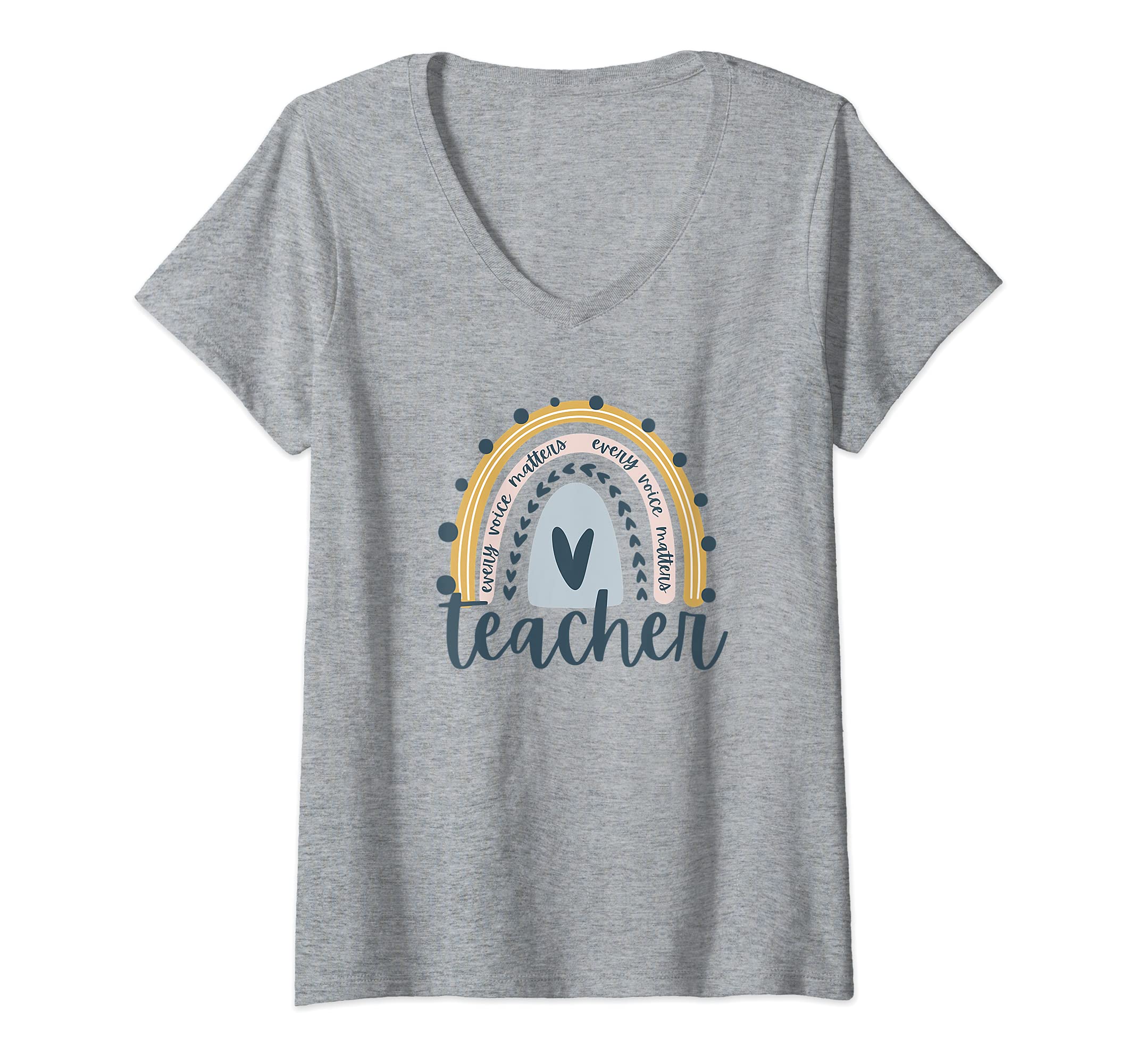 Womens Every Voice Matters Teacher V-Neck T-Shirt