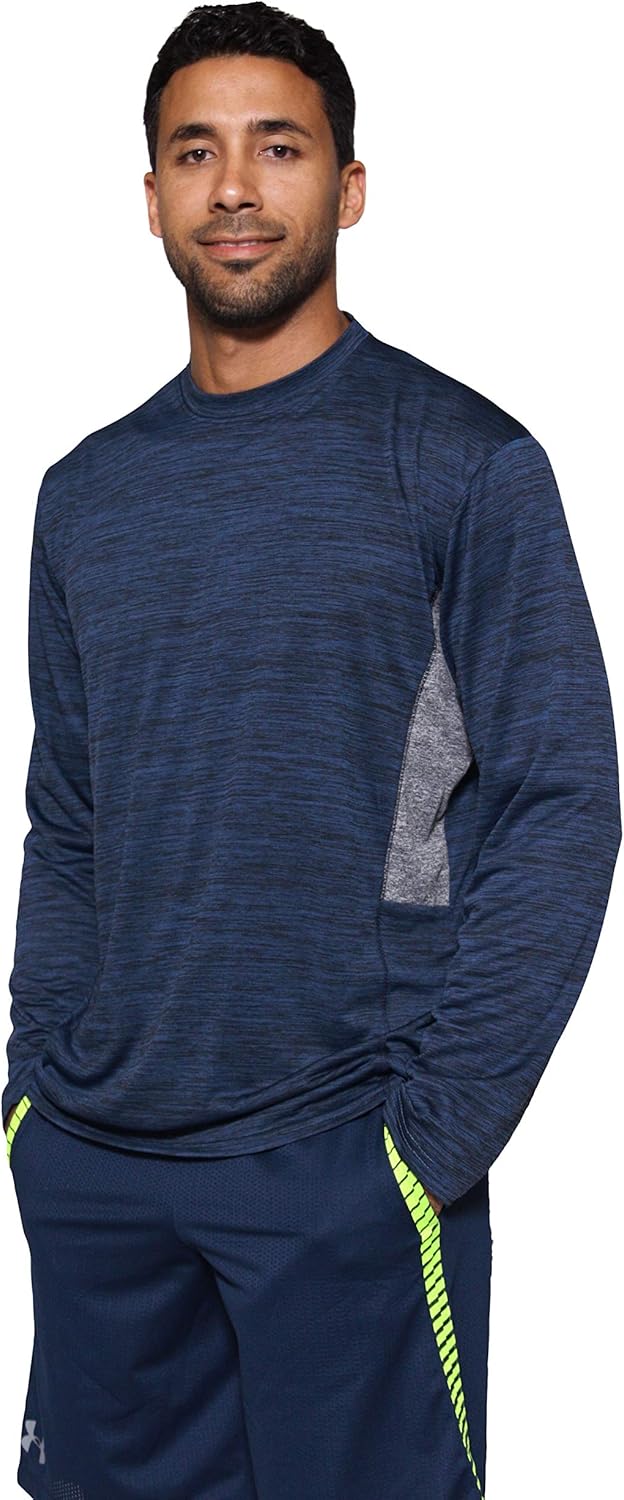 4 Pack: Men's Dry-Fit Moisture Wicking Performance Long Sleeve T-Shirt, UV Sun Protection Outdoor Active Athletic Crew Top at  Men’s Clothing store